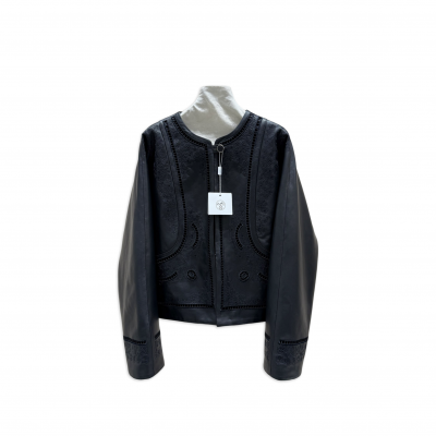 HERMES HOLLOWED-OUT LEATHER JACKET